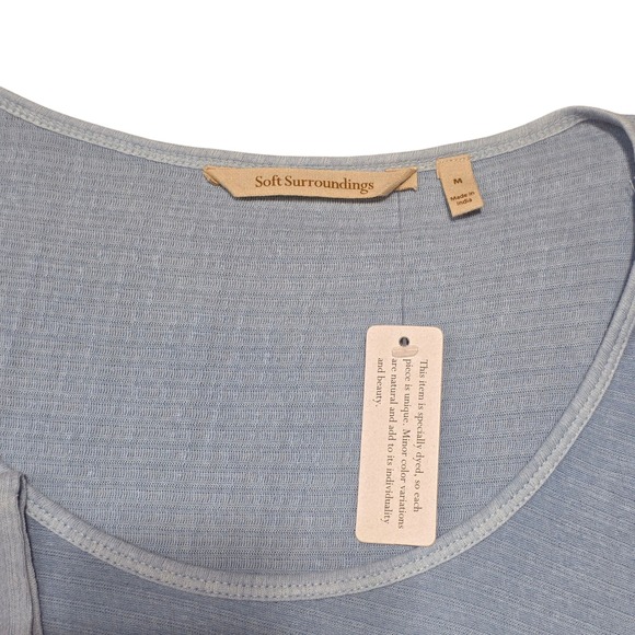 NEW‎ Soft Surroundings Knit Dress Medium Blue 3/4 Sleeve A-Line Casual M - Picture 4 of 10